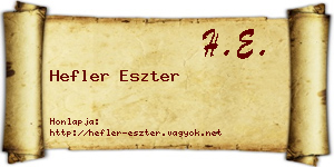 Hefler Eszter névjegykártya